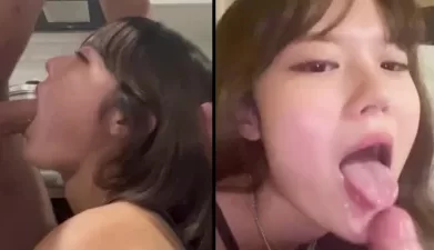 露脸深喉她，口水拉丝发出咕叽咕叽的声音，再无套内射她，完整版已上传 [07:38]